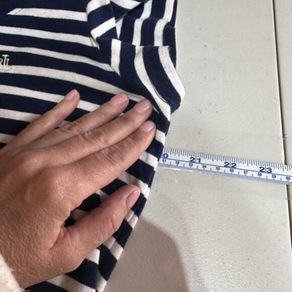 Ralph Lauren Womens Striped Short Sleeve Scoop Neck Top Blue White Size XL - Picture 8 of 8